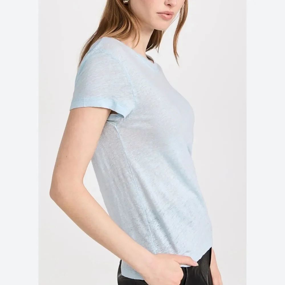 IRO Paris Linen Third Tee Shirt Light Blue Women’s Large